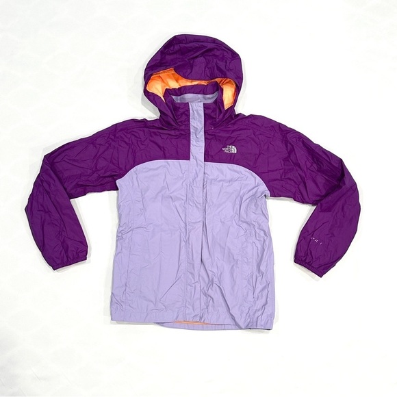 The North Face Kids Purple Orange Outerwear Rain Jacket w/ Hidden Hood - Picture 1 of 8